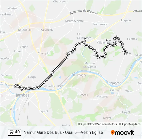 40 Bus Line Map