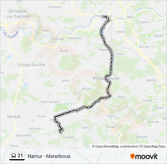 21 Bus Line Map