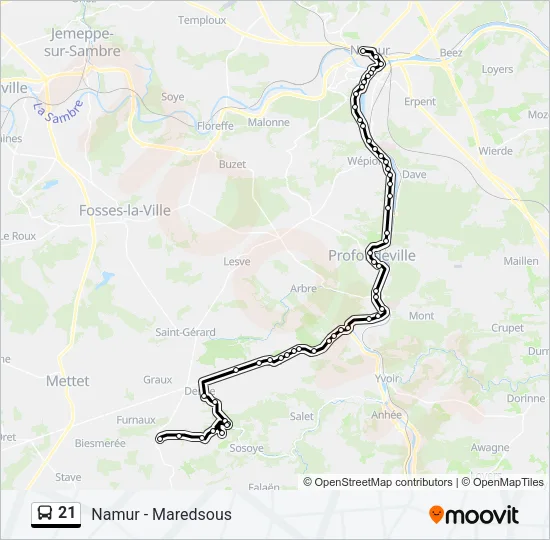21 Bus Line Map