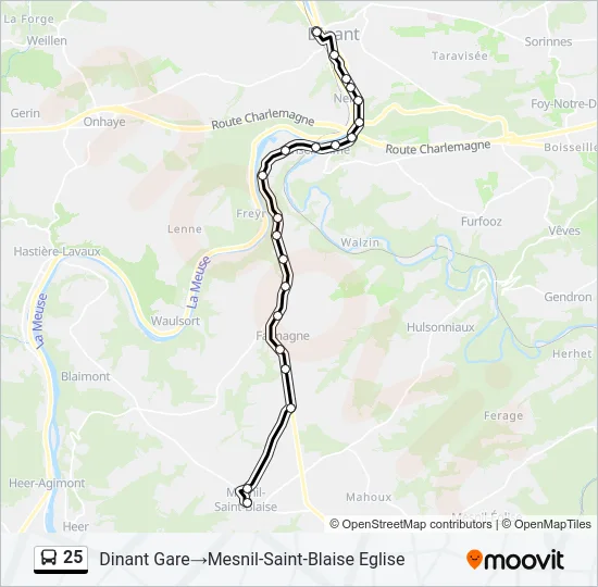 25 Bus Line Map