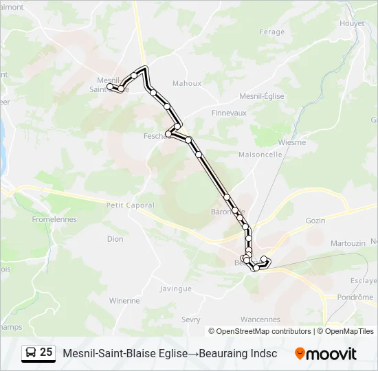 25 Bus Line Map