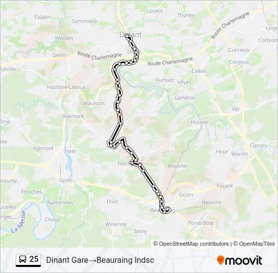 25 Bus Line Map
