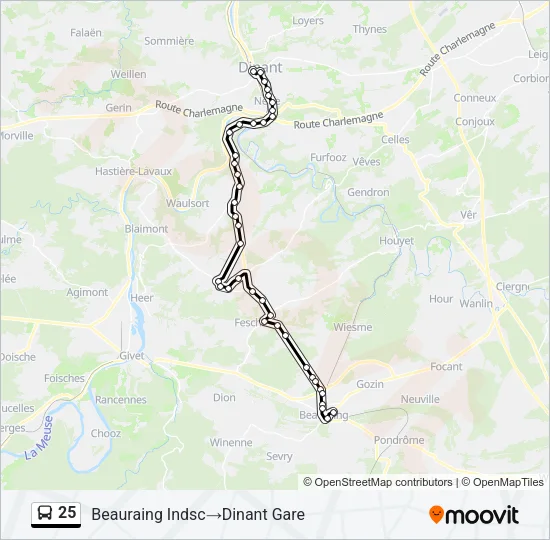25 Bus Line Map
