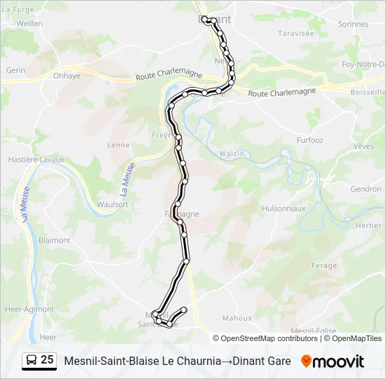25 Bus Line Map