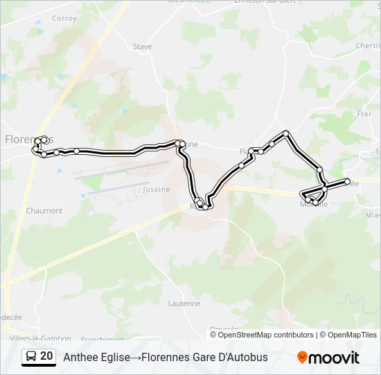 20 Bus Line Map