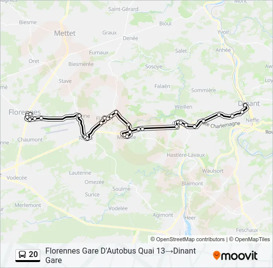 20 Bus Line Map