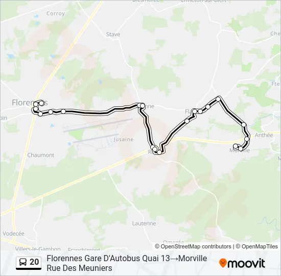 20 Bus Line Map