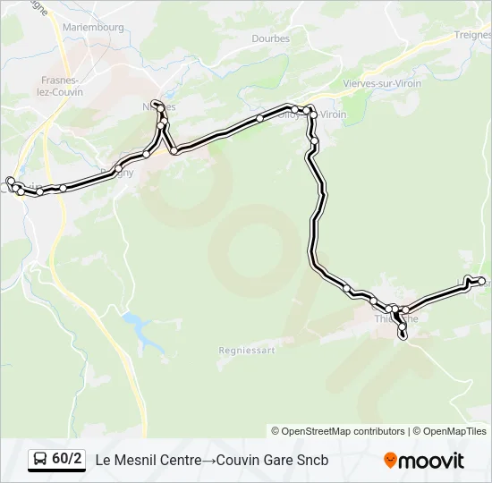 60/2 Bus Line Map