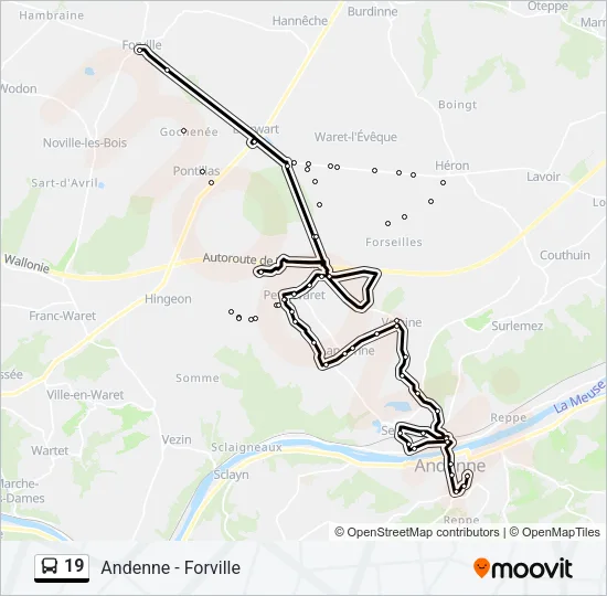 19 Bus Line Map