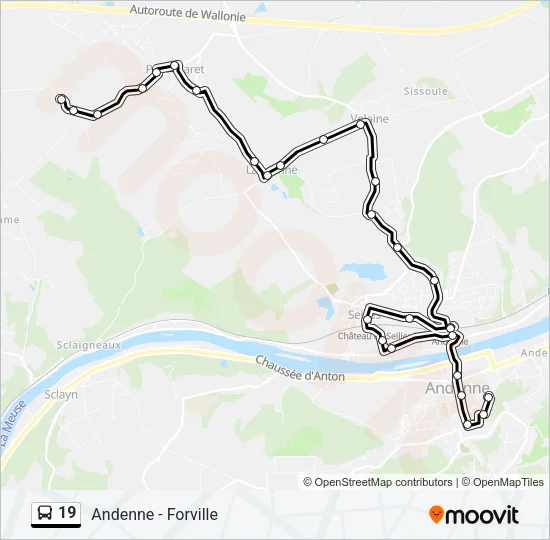 19 Bus Line Map