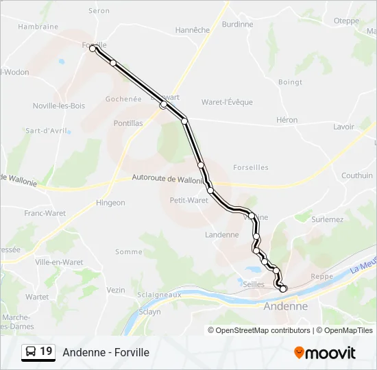 19 Bus Line Map