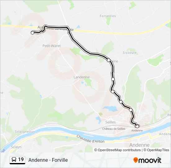 19 Bus Line Map