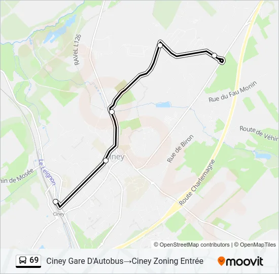 69 Bus Line Map
