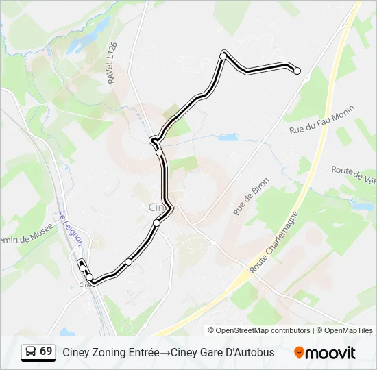 69 Bus Line Map