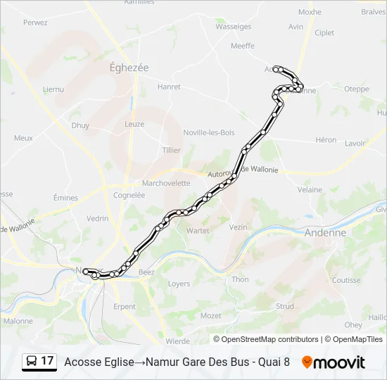 17 Bus Line Map