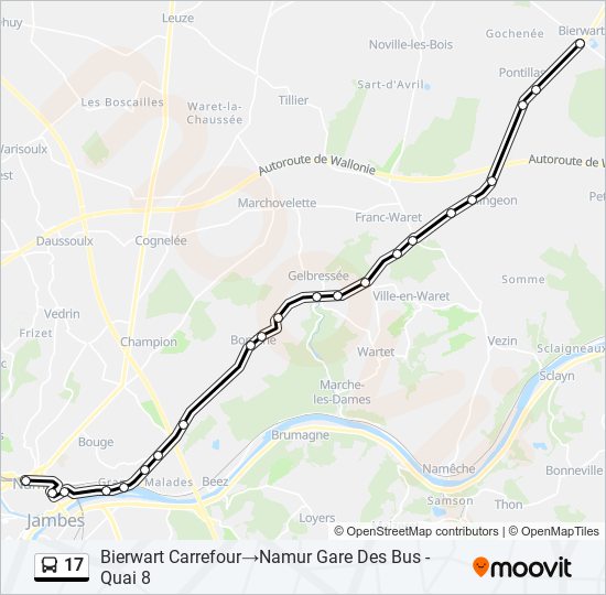 17 bus Line Map