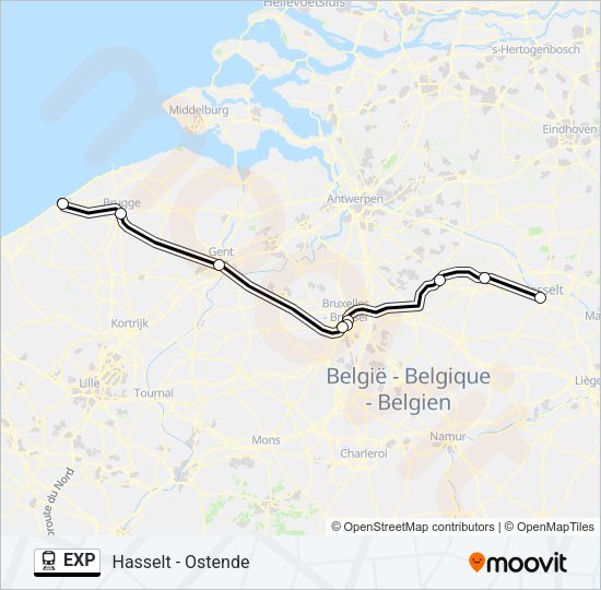 EXP Train Line Map