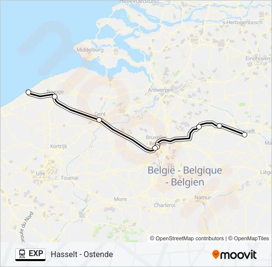 EXP Train Line Map