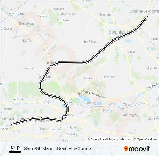 P Train Line Map