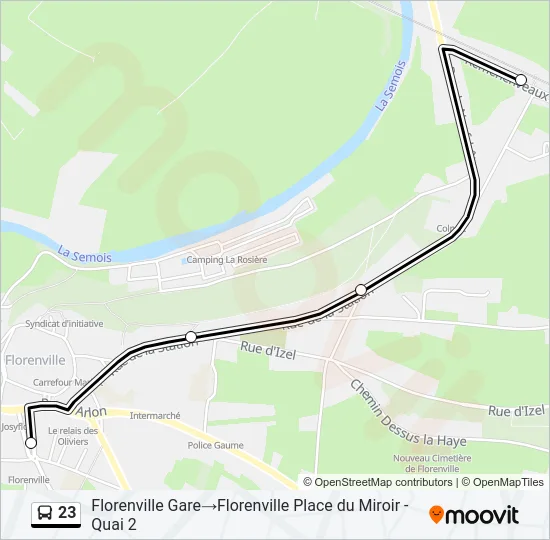 23 Bus Line Map