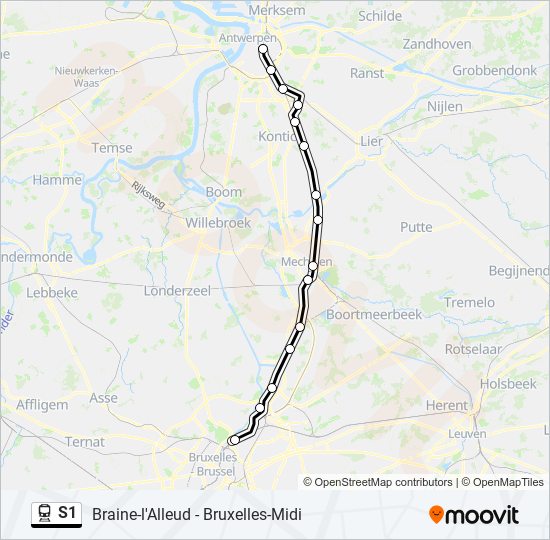 S1 Train Line Map