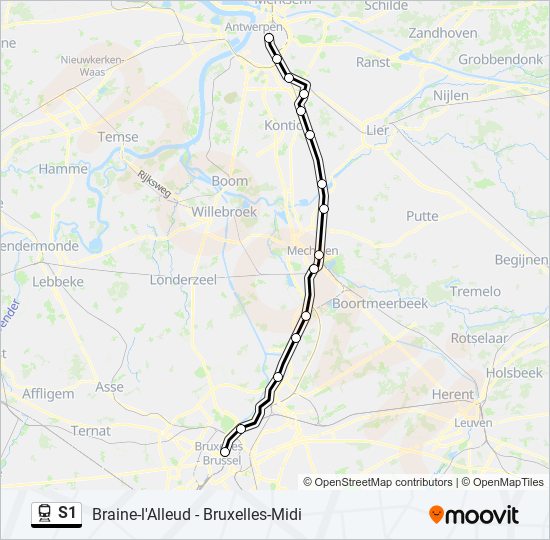 S1 Train Line Map