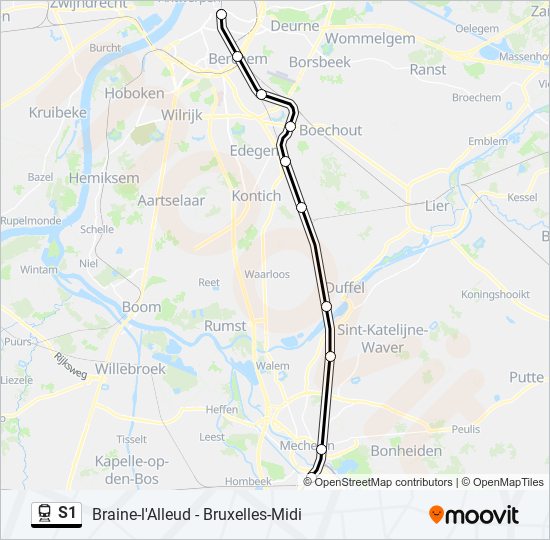 S1 Train Line Map