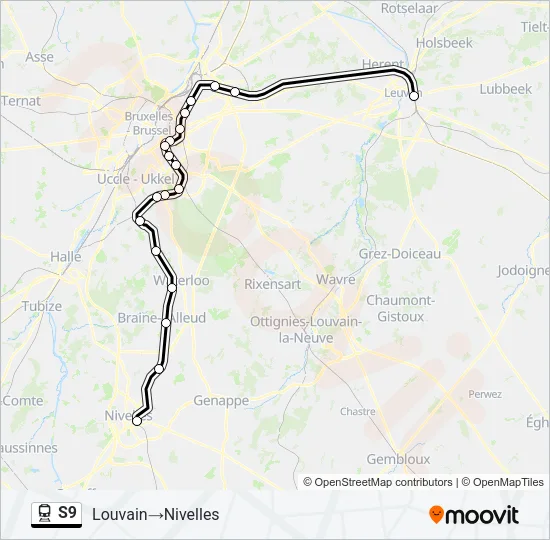 S9 Train Line Map