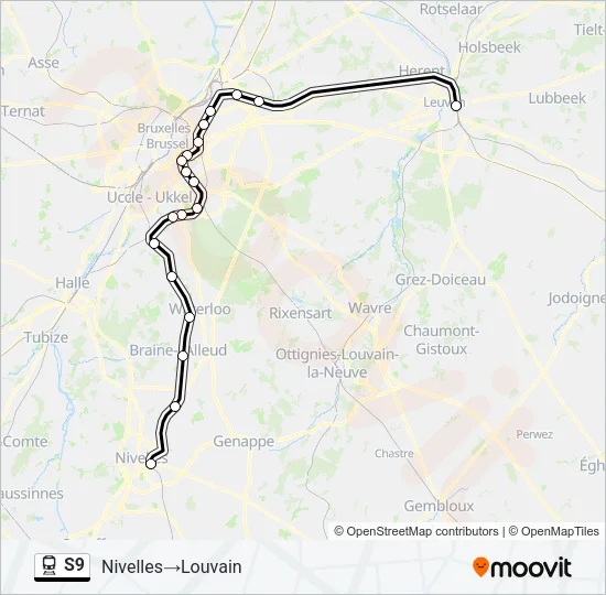 S9 Trein Line Map