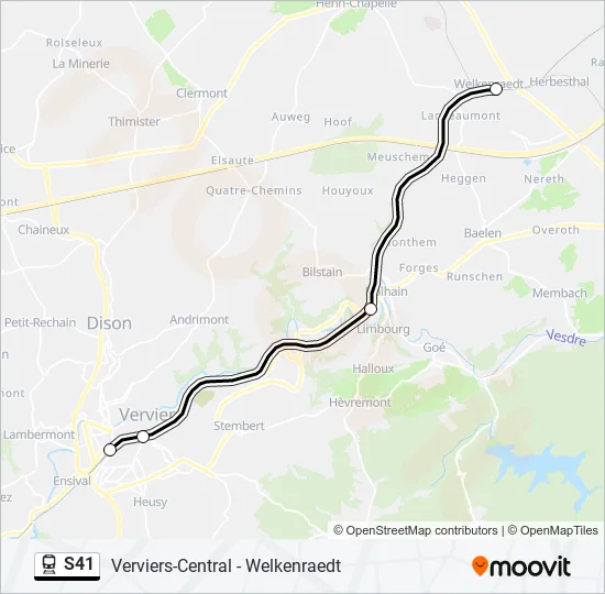 S41 Train Line Map