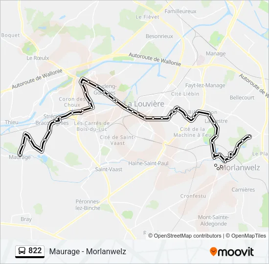 822 Bus Line Map