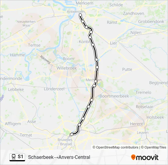 S1 Train Line Map