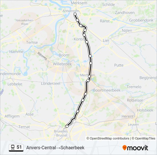 S1 Train Line Map