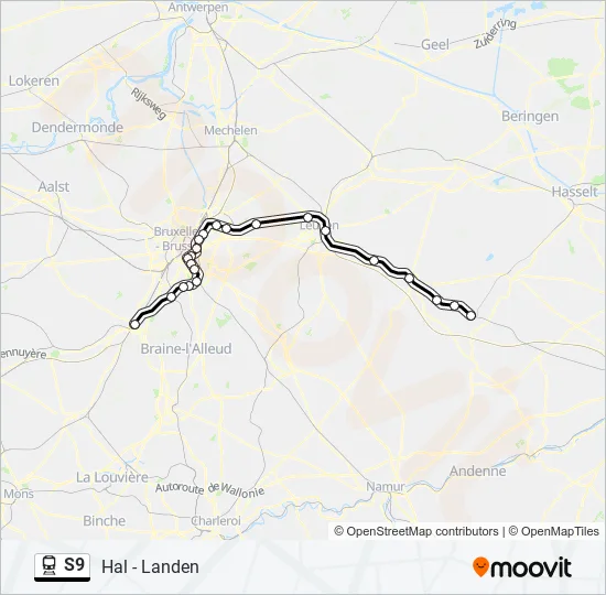 S9 Train Line Map