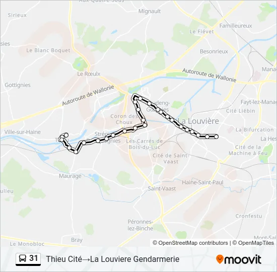 31 Bus Line Map