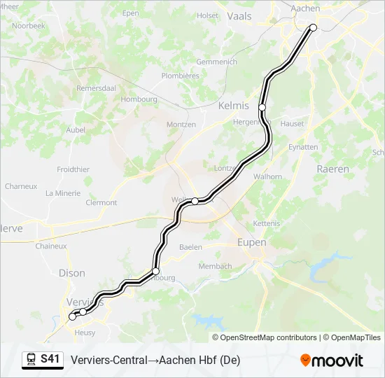 S41 Train Line Map