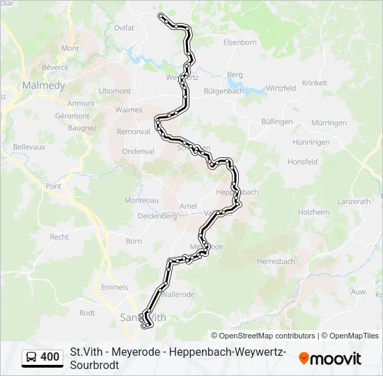 400 Bus Line Map
