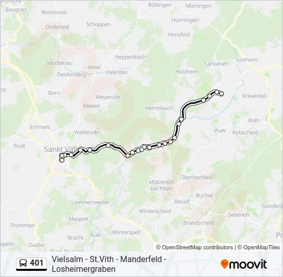 401 Bus Line Map