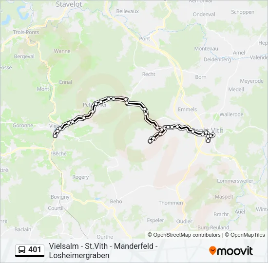 401 Bus Line Map