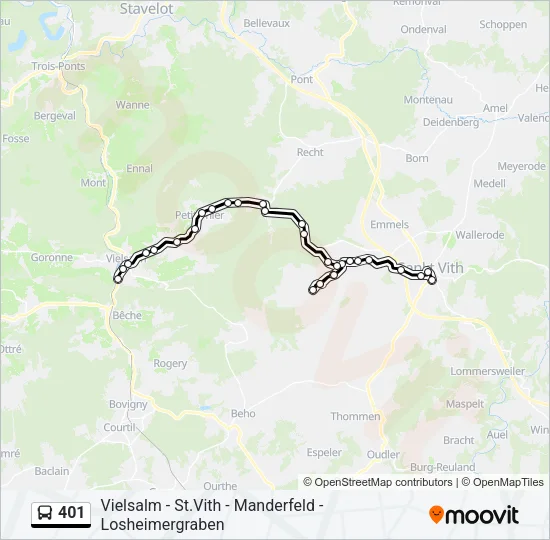 401 Bus Line Map