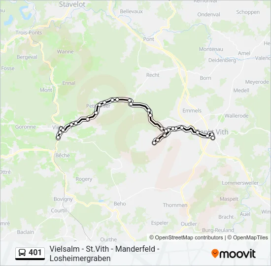 401 Bus Line Map