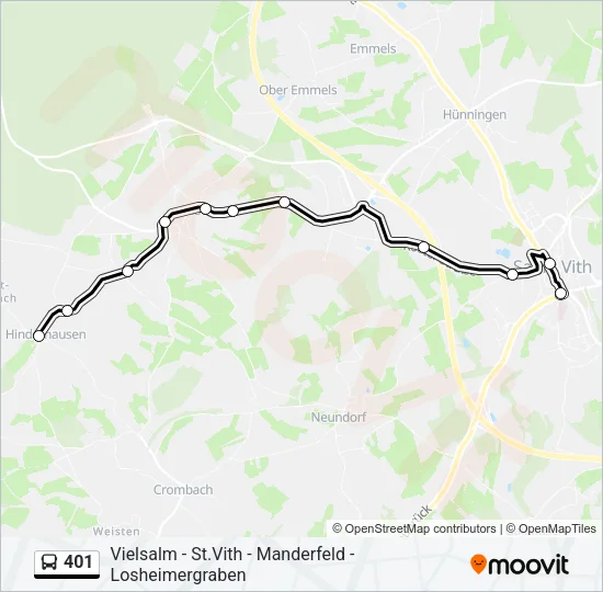 401 Bus Line Map