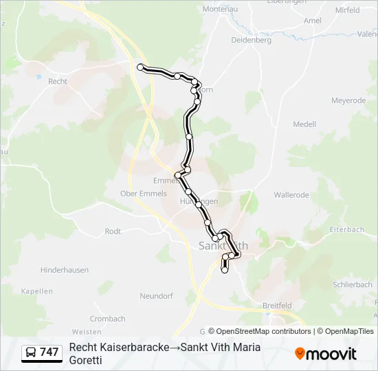 747 Bus Line Map