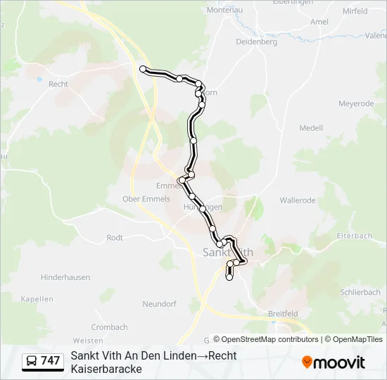 747 Bus Line Map