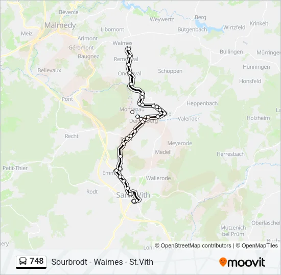 748 Bus Line Map