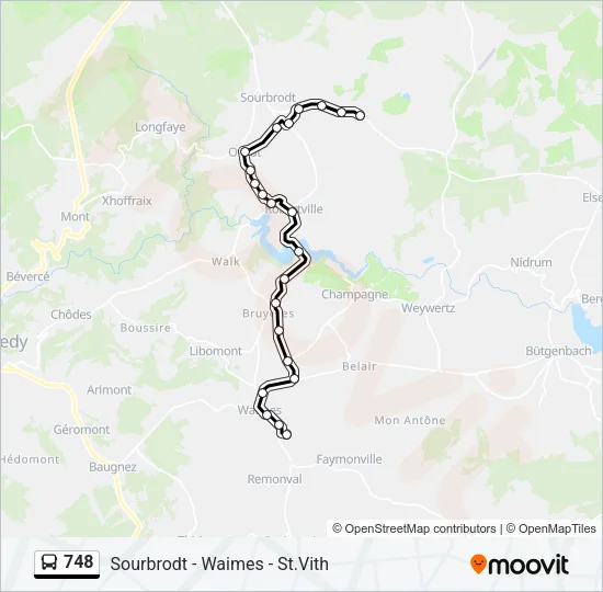 748 Bus Line Map