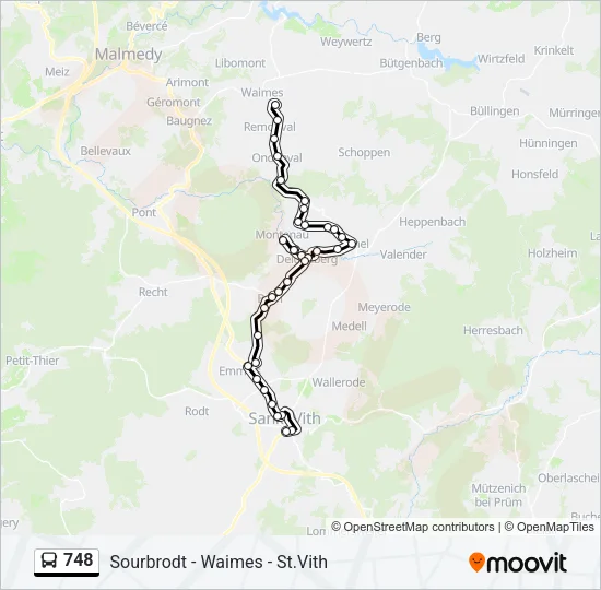 748 Bus Line Map