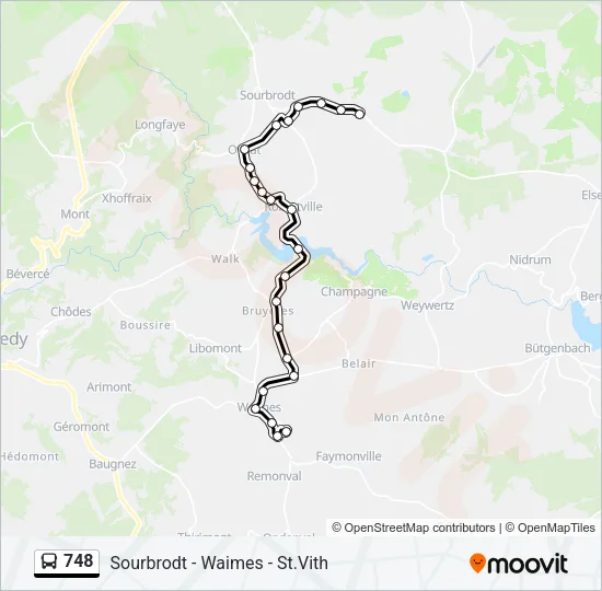 748 Bus Line Map
