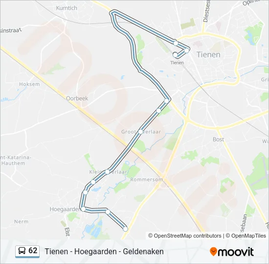 62 Bus Line Map