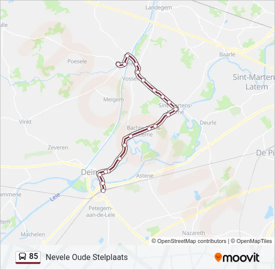 85 Bus Line Map
